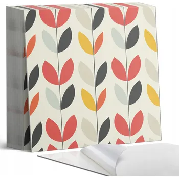 Obraz Sada vinylových dlaždic S Potiskem listového vzoru na pozadí 20 ks 20x20 cm