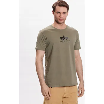 Pánská móda Alpha Industries Tričko Basic 118533 Béžové Regular Fit