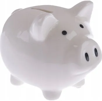 Pokladnička Keramické prasátko pokladnička 10 x 9 x 7,5 cm BÍLÉ dárek