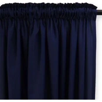 Obraz Závěsy DO OBÝVÁKU NA PÁSCE 140x440 TMAVĚ MODRÉ PANAMA NA MÍRU