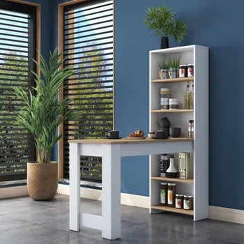 Jídelní stůl Casarredo Barový stůl s regálem MILFORD bílá/ořech