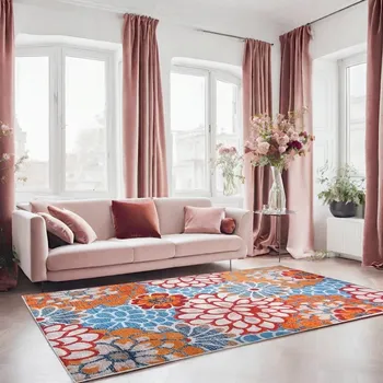 Koberec Koberec dekorativní barevný květiny 120x170cm s protiskluzovou vrstvou Volga