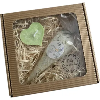 Svíčka Supeko Dárkový balíček Plovoucí svíčka a sůl bylinky 100 g