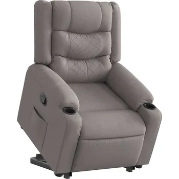 Křeslo Zvedací polohovací křeslo taupe textil Hnědošedá3310265