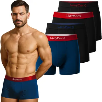 Boxerky HøyBerg - Pánské boxerky ve skandinávském stylu, sada 4 kusů, Bavlna, XL