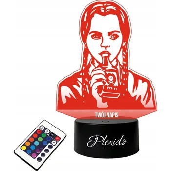 Dekorativní svítidlo LAMPKA na SKLE Statuetka Rodina Addamsových 3D LED RGB + DÁLKOVÝ OVLADAČ 16 BAREV