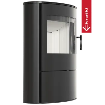 Krbová kamna Kratki Ocelová kamna na dřevo AB/S/2/ROLLO 10 kW Ø 150 černá