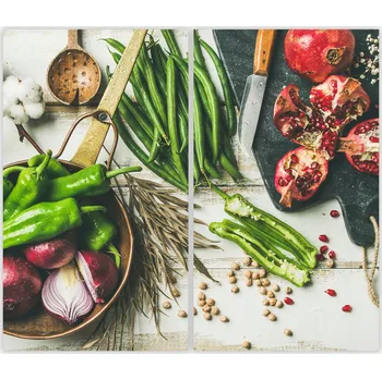 Kuchyňské prkénko Skleněná Ochranná Deska a Krájecí Prkénko | Indukce, Sporák ds-0512