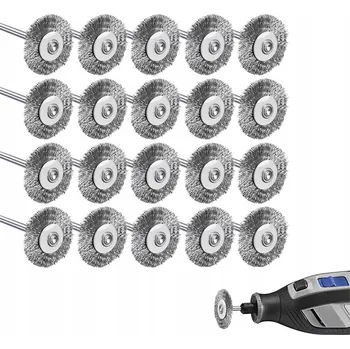 Vrták SADA DRÁTĚNÝCH KARTÁČŮ INOX 20 KUSŮ pro brusku Dremel