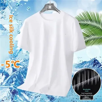 Pánské letní tričko z jemného materiálu – s krátkým rukávem Velikost: 5XL, Barva (Varianta): Mesh pure white