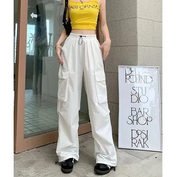 Dámské kalhoty Dámské cargo kalhoty – vysoký pas Barva: Bílá, Velikost: 3XS