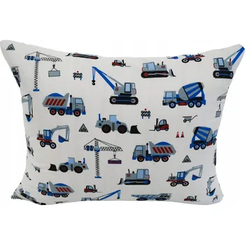 Povlak na dekorativní polštářek Povlak na polštáře 70 x 50 cm Głęboki Sen Bagry/Stavební Stroje