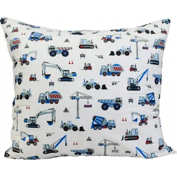 Povlak na polštářek Povlak 80 polštáře 70 cm Głęboki Sen Bagry/Stavební stroje