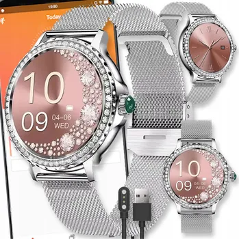 Hodinky CHYTRÝ NÁRAMEK CHYTRÉ HODINKY ŘEMÍNEK HODINKY SMART AMOLED DÁMSKÉ HODINKY MENU PL