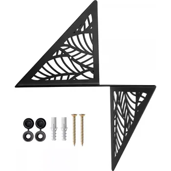 police Rohová nástěnná police černá, loft levá, prolamovaná