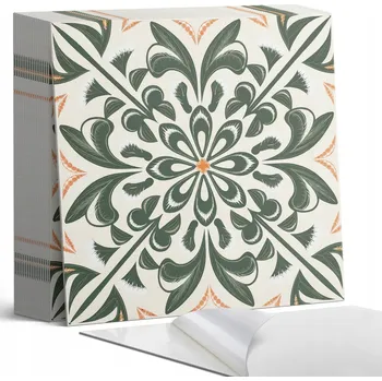 Obraz Sada samolepících dlaždic Květinový vzor s listy 20 ks 20x20 cm