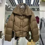 péřová bunda s dlouhým rukávem – s knoflíky Barva: Khaki, Velikost: ONE SIZE