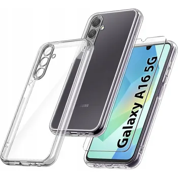 Pouzdro na mobilní telefon Zadní Kryt Pouzdro pro Samsung Galaxy A16 4G | A16 5G PRŮHLEDNÝ + 9H SKLO