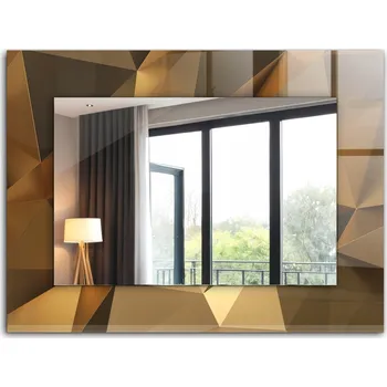 Zrcadlo Zrcadlo s potiskem do koupelny v obývacím pokoji, geometrické tvary 80x60