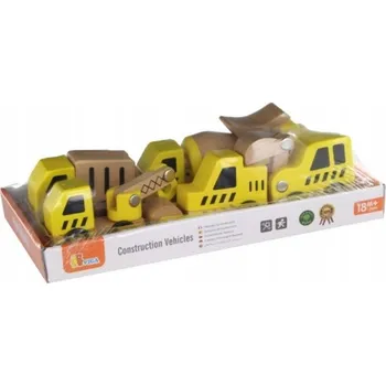 Dřevěná hračka Viga Dřevěný set stavebních aut