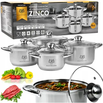 Sada hrnců Karl Hausmann ZINCO nerezová ocel 8 dílů