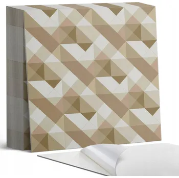 Dlažba Vinylové dlaždice S Potiskem Geometrické vzory v zemitých tónech 20 ks 20x20 cm