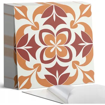 Obraz Sada samolepících PVC dlaždic Květinový vzor s listy 20 ks 20x20 cm