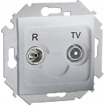 Elektrická zásuvka Anténní zásuvka nástěnná Kontakt-simon stříbrná