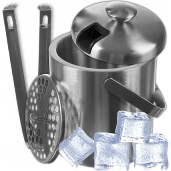 Nádoba na led Kbelík na led Nádoba na kostky ledu Termo 1,3L Kleště Lžička