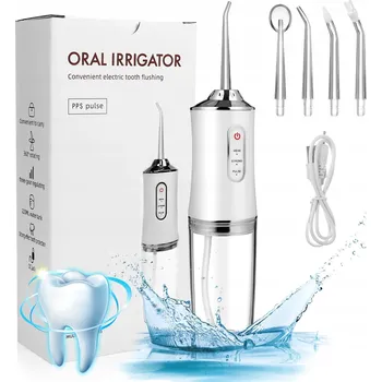 BEZDRÁTOVÝ ZUBNÍ IRIGÁTOR DENTYSTNÍ SILNÝ 4 TRYSKY - 3 REŽIMY 220 ML
