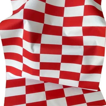 Venkovní látka na zahradní lehátka a houpací sítě, Bílo-Červená Šachovnice, 5x10 cm