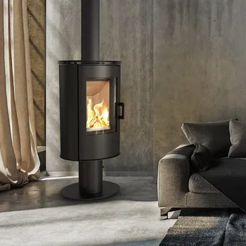 Krbová kamna Kratki Ocelová kamna na dřevo AB S/N/O/DR otočná Ø 150 8 kW černá