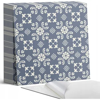 Obraz Sada nástěnných vinylových dlaždic Květinový vzor na pozadí 20 ks 20x20 cm