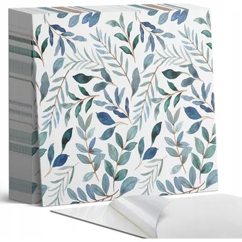 Obraz Balení vinylových dlaždic – snadná instalace, motiv listů na pozadí, 20 ks, 20x20 cm