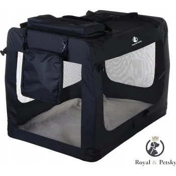 přepravka pro zvíře Přepravka pro psa Royal&Petsky černá XL 81 cm x 56 cm x 58 cm