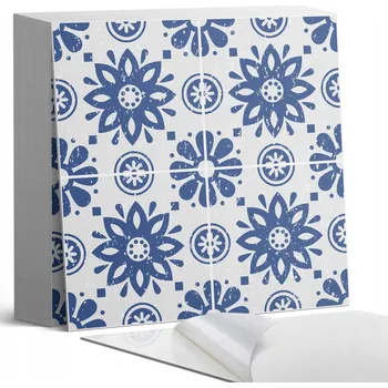 Obraz Sada nástěnných vinylových dlaždic Květinový vzor na pozadí 20 ks 20x20 cm