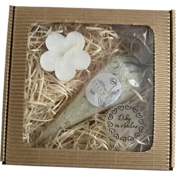 Svíčka Supeko Dárkový balíček Plovoucí svíčka vonná a sůl bylinky 100 g