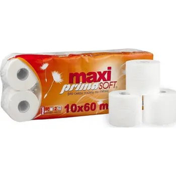 Toaletní papíry Toaletní papír PrimaSOFT MAXI 60m - 2-vrstvý / 8 rolí
