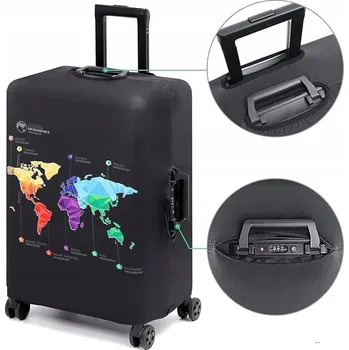 Obal na kufr černý MAPA SVĚTA 70 70x50x29 cm