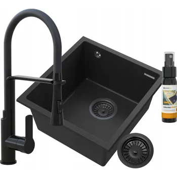 Granitový dřez Jednokomorový granitový dřez Granitan MINI45, černý