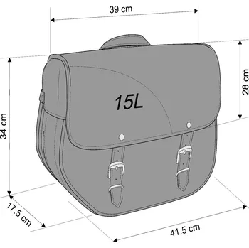 Zavazadlo na motocykl Kožená sedlová brašna CUSTOMACCES SANT LOUIS APS011N černý right, with metal base right side and right fitting kit APS011N