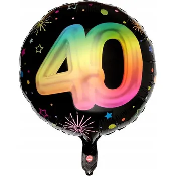 Balónek Fóliový balónek FIESTA 40. NAROZENINY černý 45 cm 1 ks barevný potisk