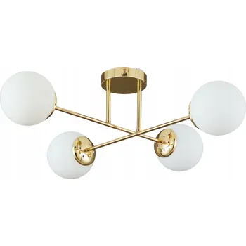 ZÁVĚSNÁ LAMPA STROPNÍ LUSTR KOULE zlatá MODERNÍ LED mléčná