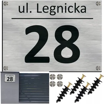 Obraz DOMOVNÍ ČÍSLO NA DŮM ADRESNÍ TABULKA Hliníková Číslo Domu distanční podložky