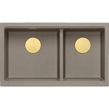 Granitový dřez Dvoukomorový granitový dřez Quadron LOGAN 120 šedý