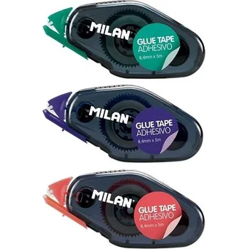 Kancelářské lepidlo Lepicí roller Milan - jednorázový, permanentní, 8,4 mm x 5 m