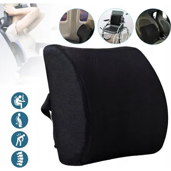 Obraz Bederní opěrka, polštář pod záda do auta, na židli Černá