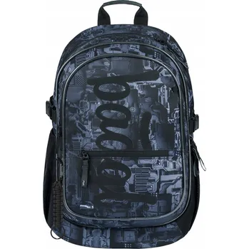 Školní batoh Vícekomorový Školní batoh BAAGL černý, odstíny šedé a stříbrná 25 l