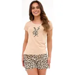 Cornette Dámské krátké pyžamo Bunnies s leopardím vzorem 628/466 Bunnies 3 kr/r S-2XL damska Velikost: S, Barva: Hnědá