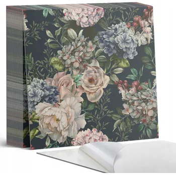 Obraz Sada nástěnných vinylových dlaždic Květinový vzor na pozadí 20 ks 20x20 cm